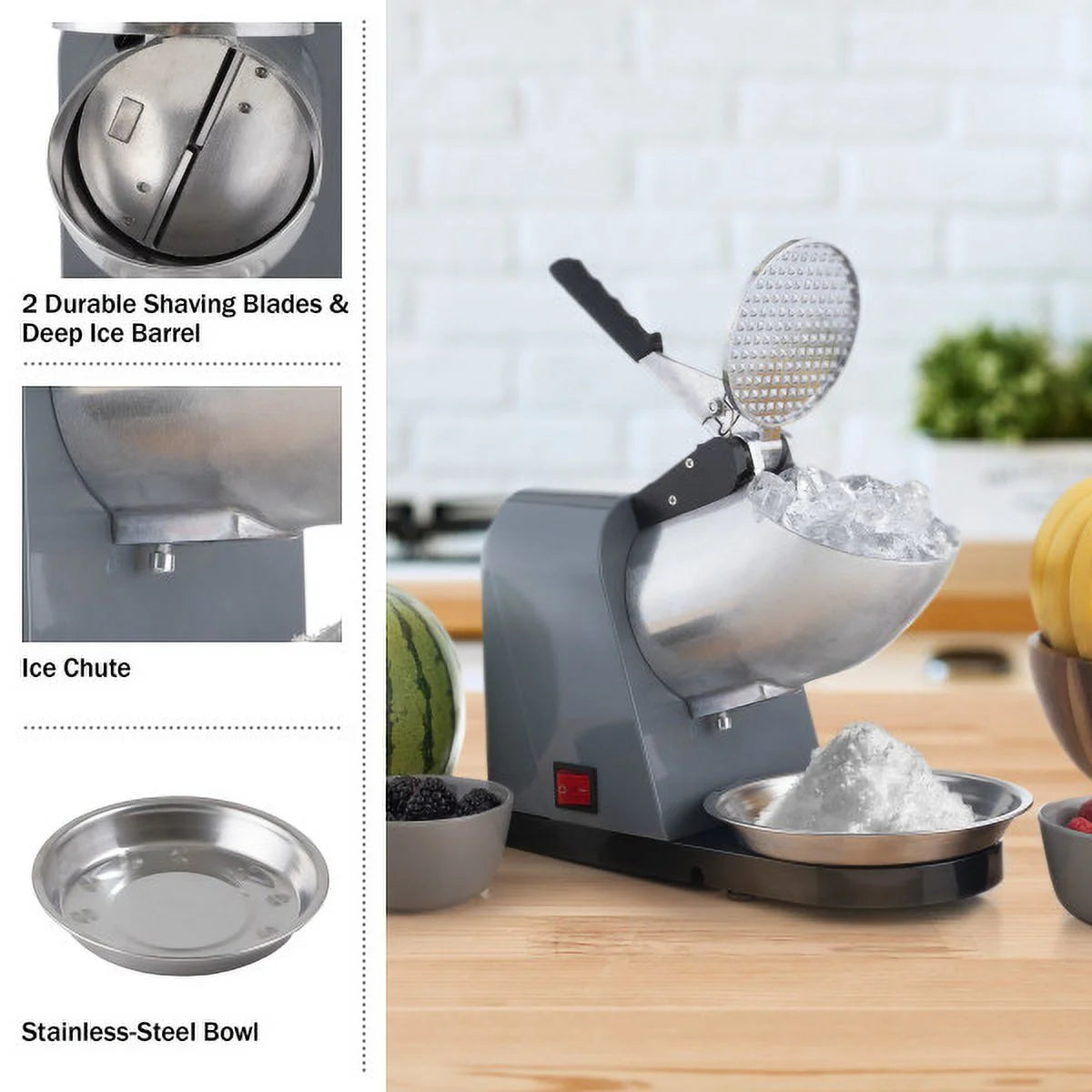 Snow Cone Machine Ice Shaver 170W Gray D858