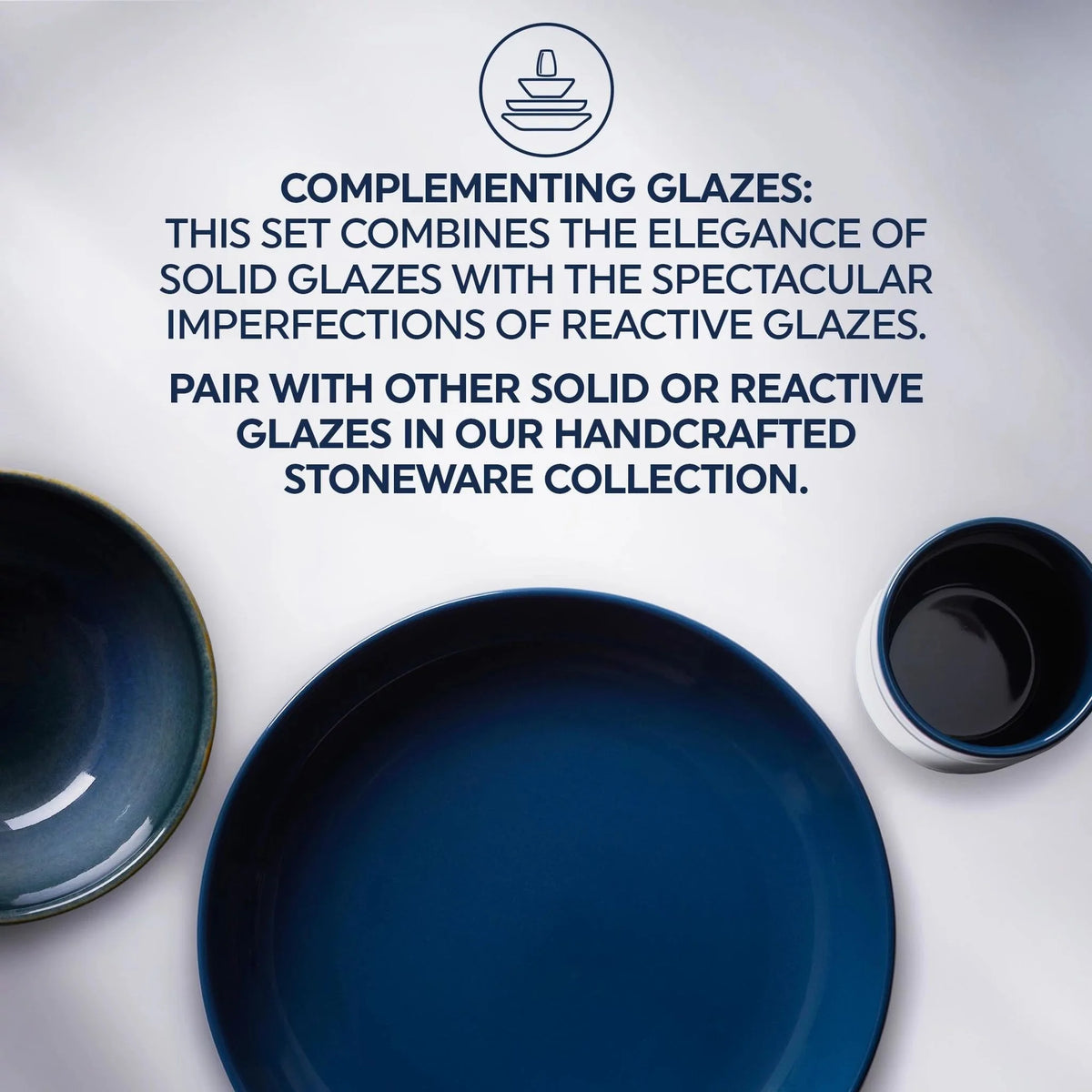 16-piece Stoneware Dinnerware Set, Navy F276153