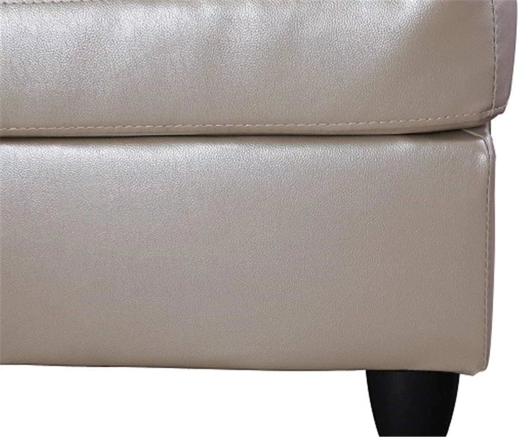 Latte Leather L-Shaped Sectional Sofa Set with Storage Ottoman Z959451