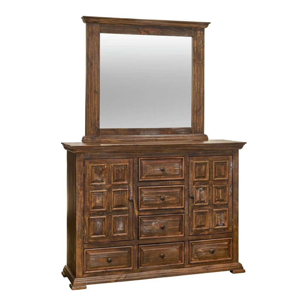 6 Drawer Wood Dresser and Mirror O320