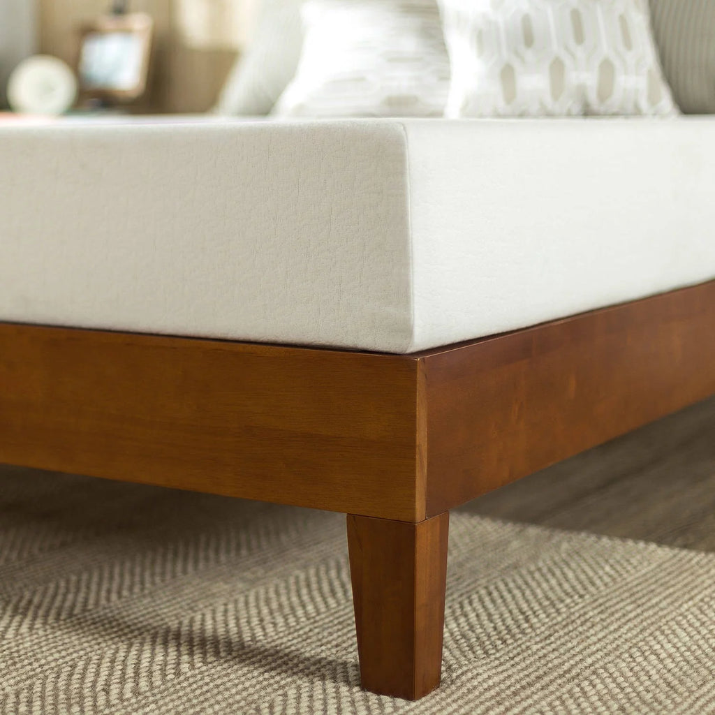 12" Wood Platform Bed Frame, Cherry, Full N4180