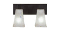 Two Light Bath Bar with Square Frosted Crystal Glass T181723