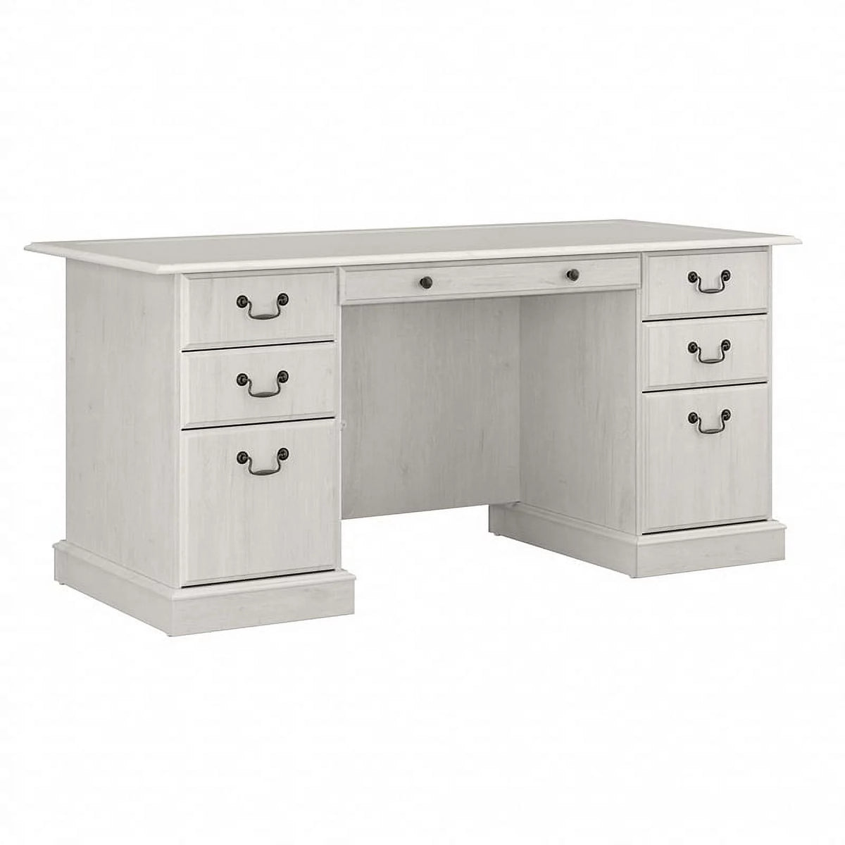 White Wood Executive Desk with Drawers Z4894
