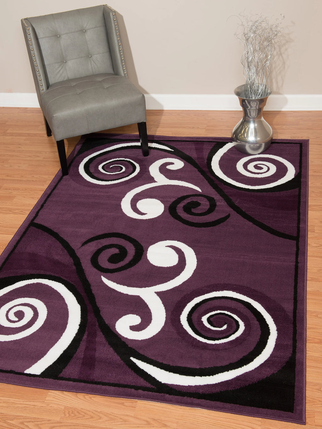Plaza Gabriela Runner Rug, Geometric Pattern, Plum, 2'3 X 7'2" X244