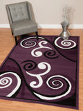 Plaza Gabriela Runner Rug, Geometric Pattern, Plum, 2'3 X 7'2" X244
