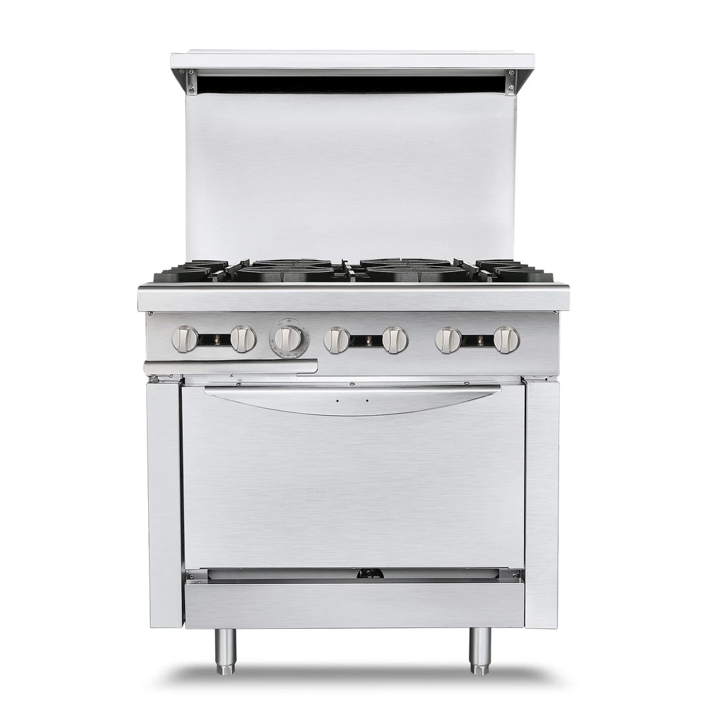 36 Commercial Gas Range Stove with 6 Burner 4.8 Cu.Ft Oven W234