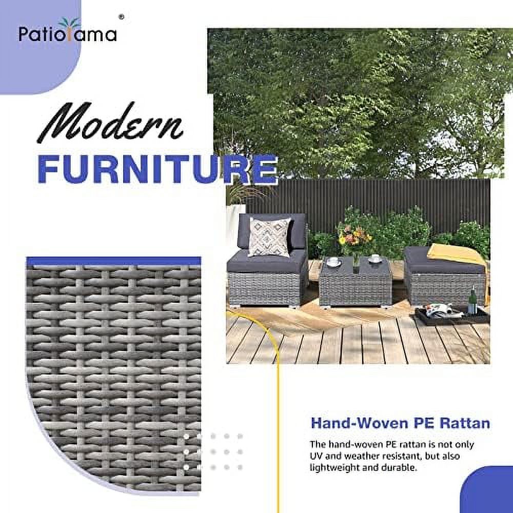 3 Piece Patio Sectional Sofa with Coffee Table B2625