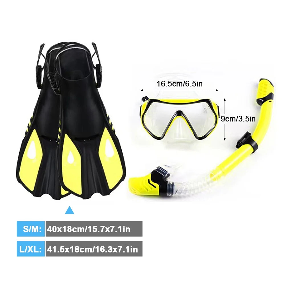 Three-Window Diving Goggles with Full Snorkel Q679