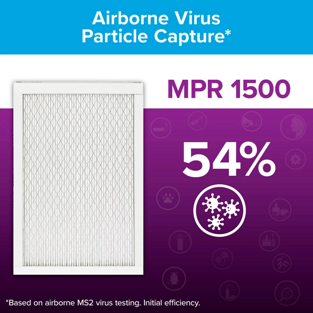 16x25x1 Air Filter MERV 12, 4 Filters N23438