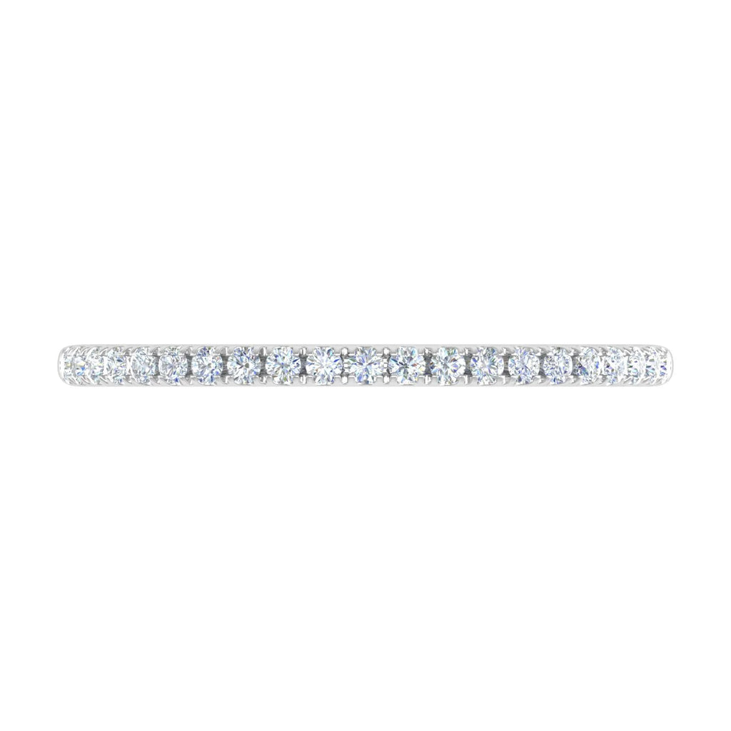 14K White Gold Half Eternity Diamond Wedding Band Ring P8475