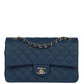 Classic Double Flap Bag Blue Caviar N200205
