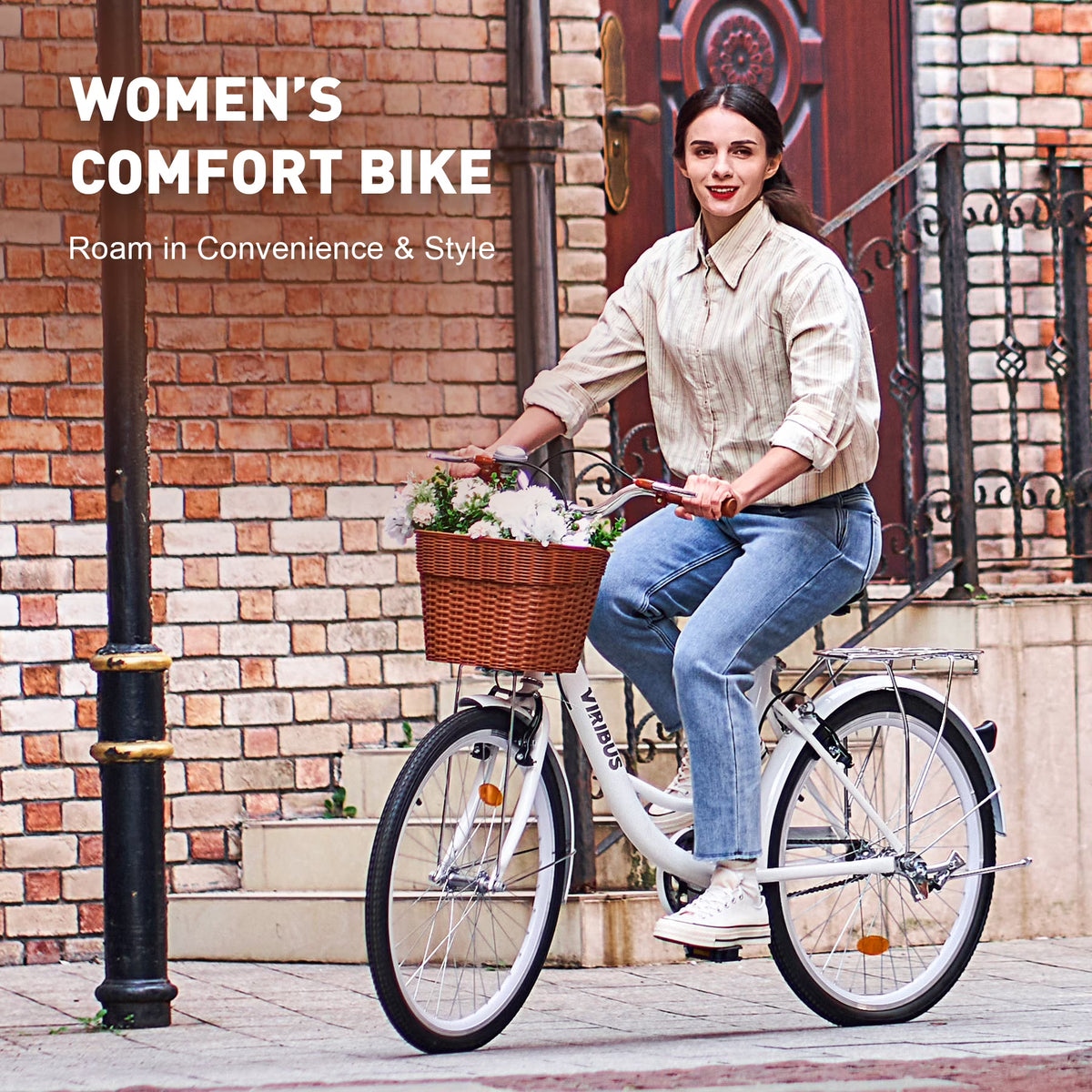 24 Inch Women's Comfort Bike with Basket Step Through Bike K862863