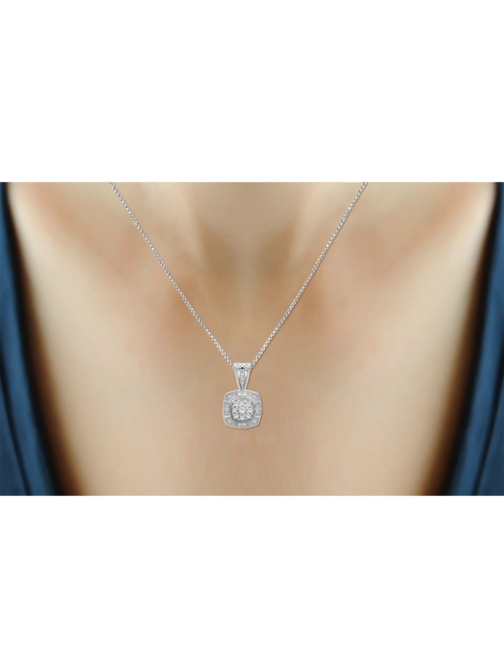 3-Piece 1/3 Carat White Diamond Sterling Silver Earrings Set, Necklace, Rings A36841