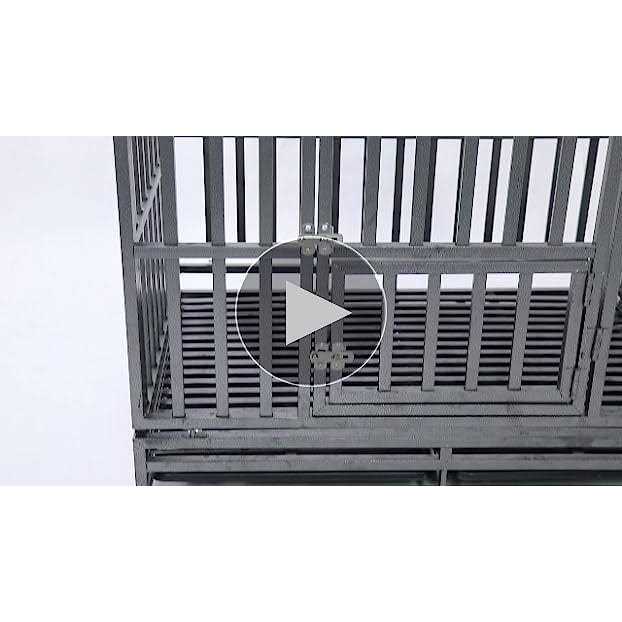 Heavy Duty Metal Dog Cage Pet Kennel Crate Playpen with Wheels L413306