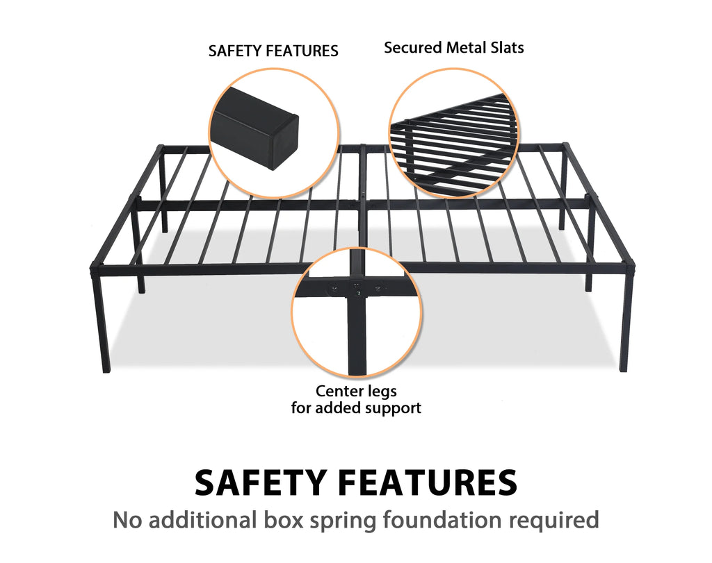 King Size 18 Inch Metal Platform Bed Frame W10991