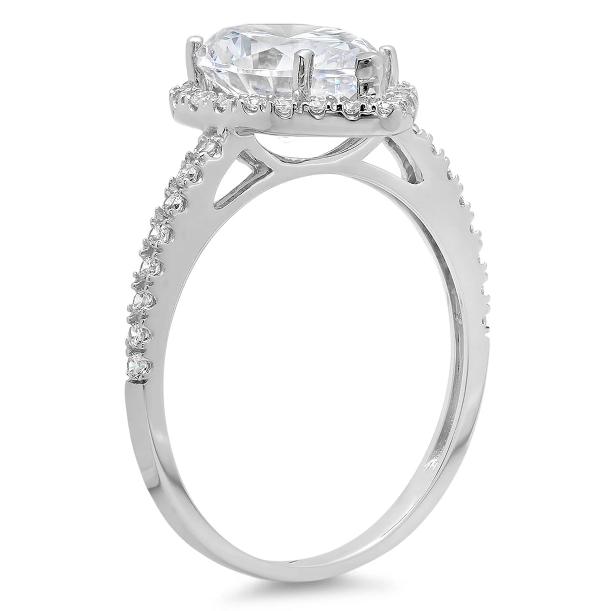18K White Gold Halo Engagement Ring Y519309