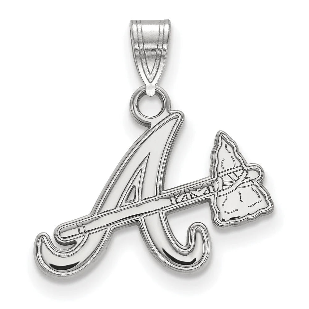 10k White Gold Letter A and Tomahawk Small Pendant T120