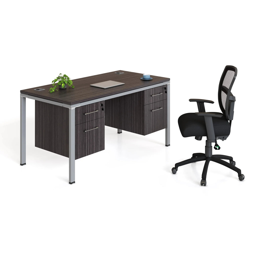 Single Desk with 2 Pedestals, 71" x 30" Desk Top V24862