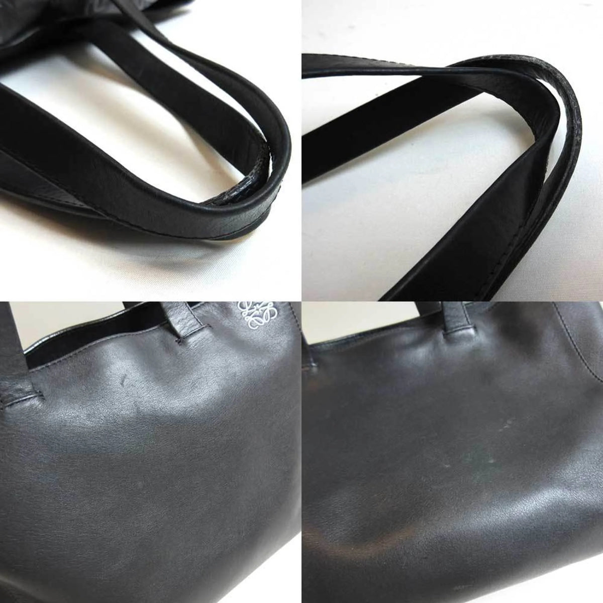 Black Leather Tote Bag E858022