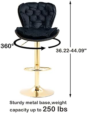 Rose Red Velvet Tufted Counter Stools with Gold Base F765108