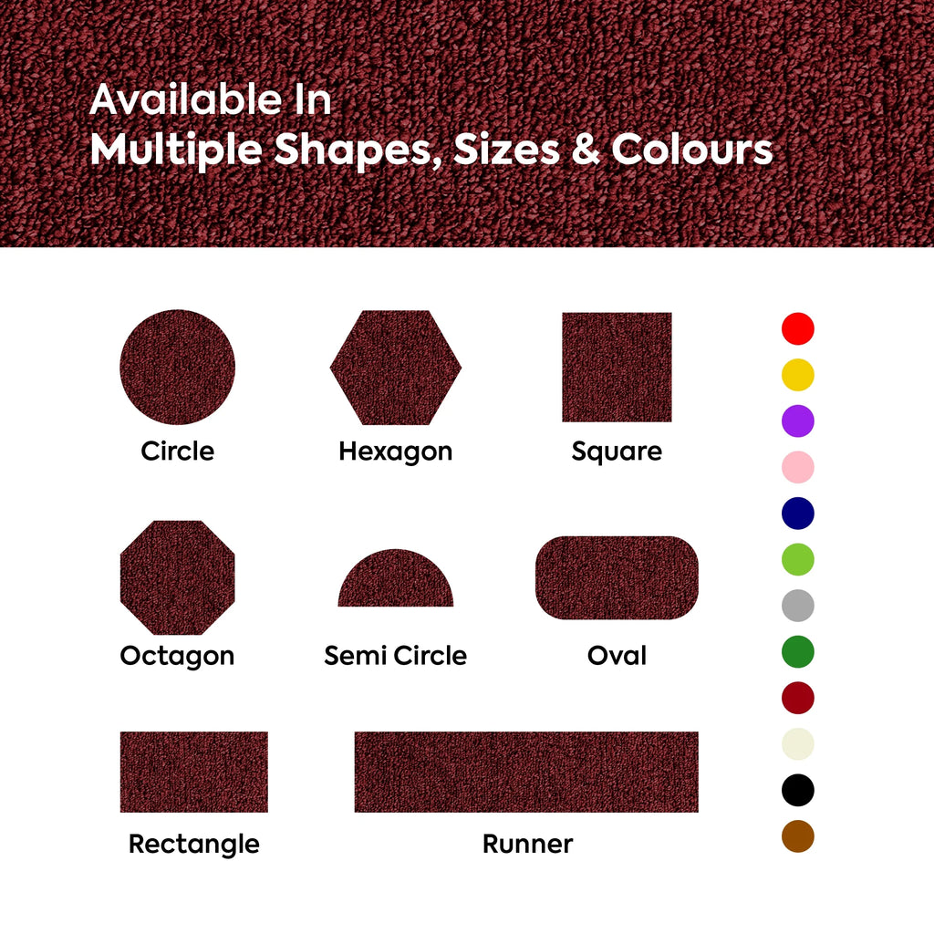 Red 18" x 36" Half Round Solid Color Rug M929028